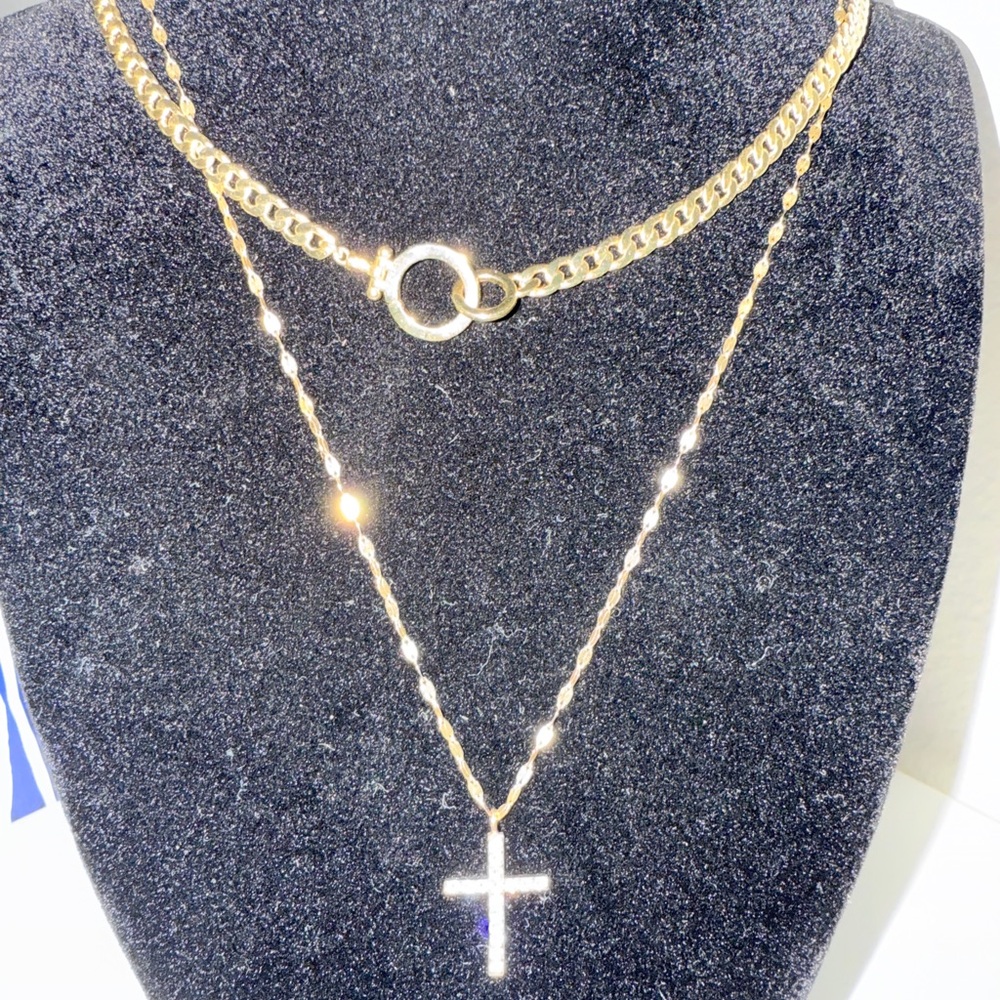LANA Everyday Diamond Cross Gold Necklace